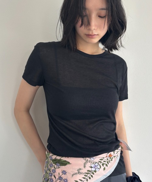 シアーハーフスリーブTEE（Tシャツ/カットソー）｜FUULLY STUDIO