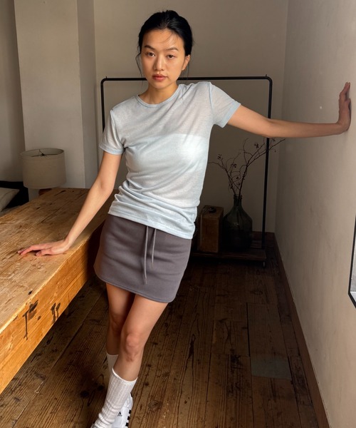 tシャツ シアーハーフスリーブカットソー レディース シアーハーフスリーブTEE（Tシャツ/カットソー）｜FUULLY STUDIO