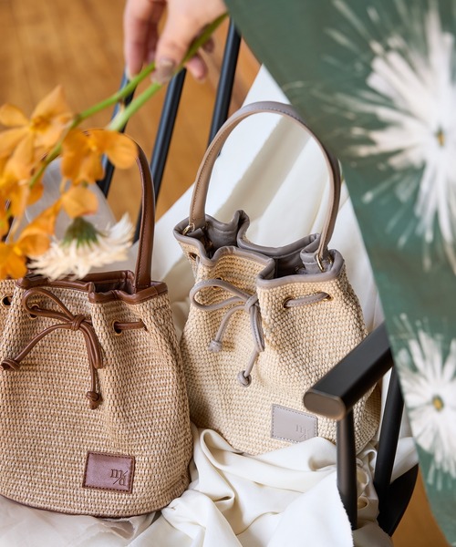 ♡２回のみ使用♡WOVEN チェック柄 かごバッグ moment+ かごバッグ カゴバッグ 柳編みかごバッグ : ZOZOTOWN