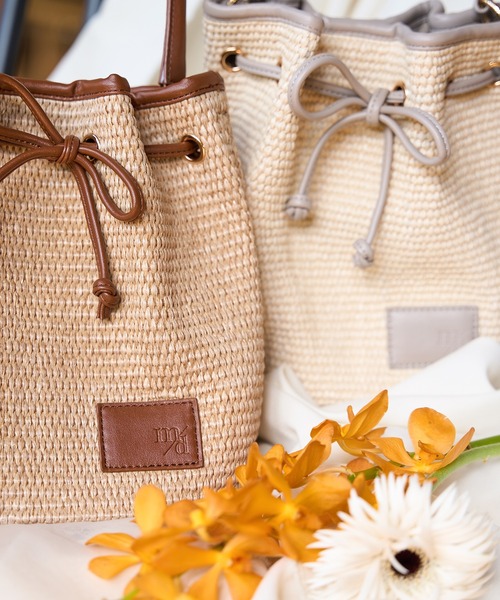 drawstring ribbon basket bag / ドロストリボンカゴバッグ