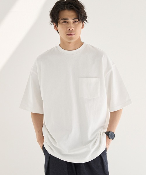 coca(coca)(コカ)の「ヘビーウエイトポケット付きロングBig Tシャツ(Tシャツ/カットソー・メンズ・ブラック/ホワイト/ブラウン/ネイビー・M/L/XL)」の1枚目の写真