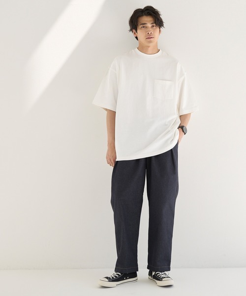 coca(coca)(コカ)の「ヘビーウエイトポケット付きロングBig Tシャツ(Tシャツ/カットソー・メンズ・ブラック/ホワイト/ブラウン/ネイビー・M/L/XL)」の6枚目の写真
