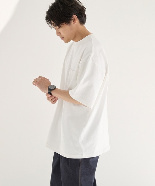 coca(coca)(コカ)の「ヘビーウエイトポケット付きロングBig Tシャツ(Tシャツ/カットソー・メンズ・ブラック/ホワイト/ブラウン/ネイビー・M/L/XL)」の7枚目の写真