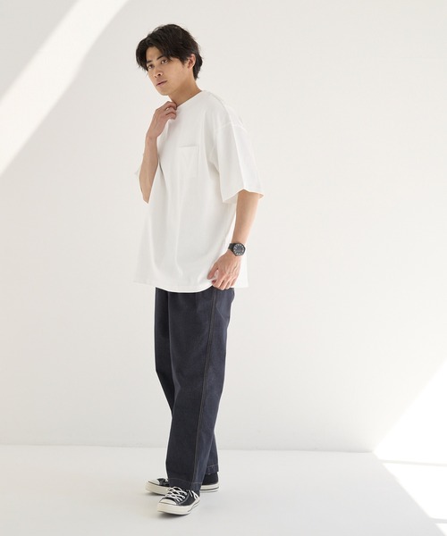 coca(coca)(コカ)の「ヘビーウエイトポケット付きロングBig Tシャツ(Tシャツ/カットソー・メンズ・ブラック/ホワイト/ブラウン/ネイビー・M/L/XL)」の9枚目の写真