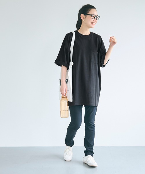 coca(coca)(コカ)の「ヘビーウエイトポケット付きロングBig Tシャツ(Tシャツ/カットソー・メンズ・ブラック/ホワイト/ブラウン/ネイビー・M/L/XL)」の10枚目の写真