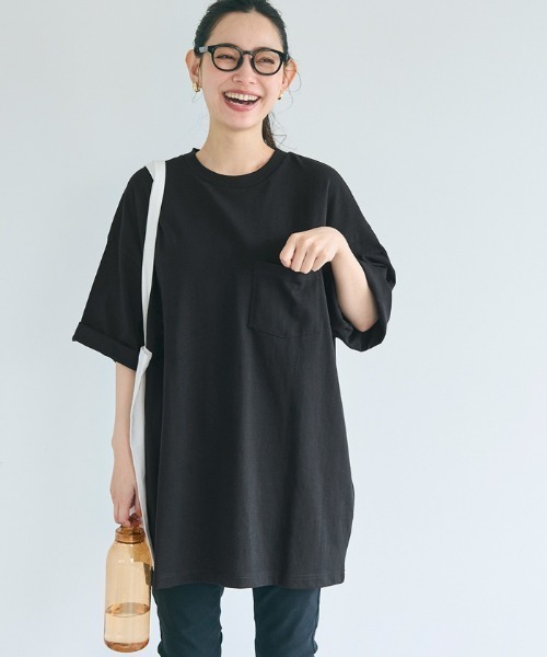 coca(coca)(コカ)の「ヘビーウエイトポケット付きロングBig Tシャツ(Tシャツ/カットソー・メンズ・ブラック/ホワイト/ブラウン/ネイビー・M/L/XL)」の11枚目の写真