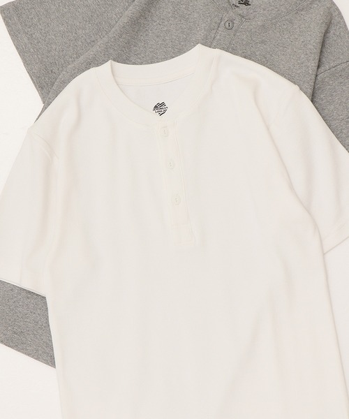 JEMORGAN(ジェーイーモーガン)の「【JEMORGAN / ジェーイーモーガン】テレコ半袖ヘンリーネックTシャツ(Tシャツ/カットソー・メンズ・杢グレー/ホワイト/ブラック・M/L/XL)」の1枚目の写真