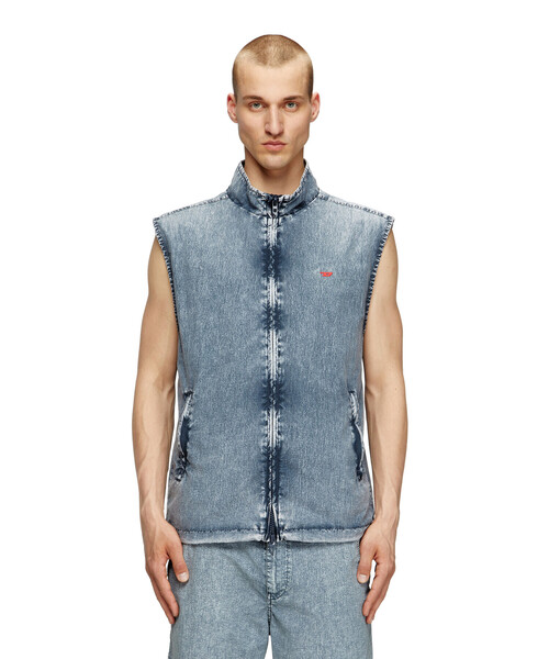 DIESEL ベスト 中古・古着通販】DIESEL (ディーゼル) マルチジップダウンベスト