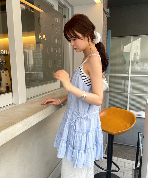 mystic(ミスティック)の「ティアードキャミチュニック(チュニック・レディース・ブラック/オフホワイト/ブルー・FREE)」の17枚目の写真