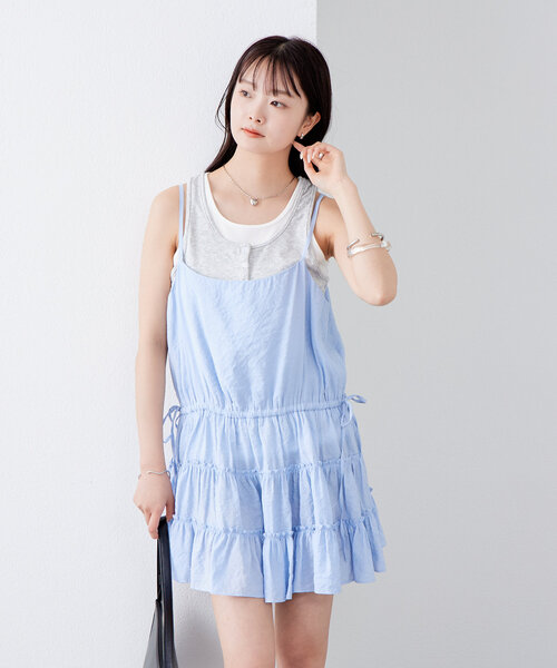 mystic(ミスティック)の「ティアードキャミチュニック(チュニック・レディース・ブラック/オフホワイト/ブルー・FREE)」の15枚目の写真