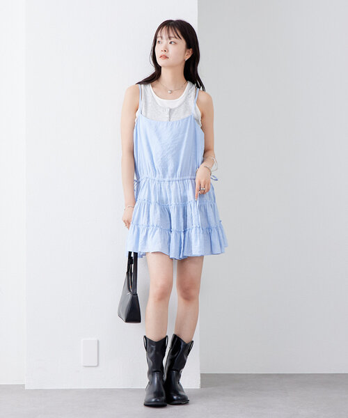 mystic(ミスティック)の「ティアードキャミチュニック(チュニック・レディース・ブラック/オフホワイト/ブルー・FREE)」の11枚目の写真