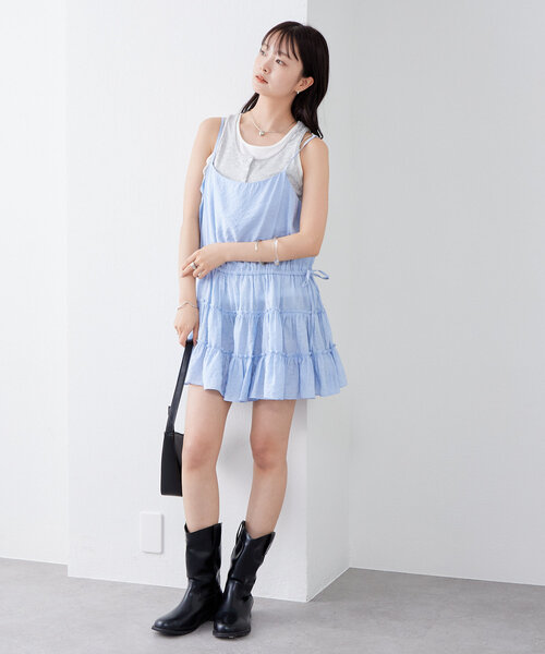 mystic(ミスティック)の「ティアードキャミチュニック(チュニック・レディース・ブラック/オフホワイト/ブルー・FREE)」の10枚目の写真