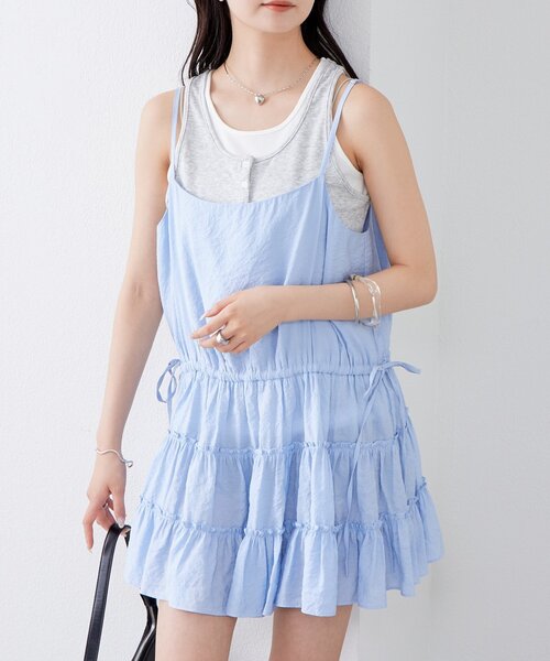 mystic(ミスティック)の「ティアードキャミチュニック(チュニック・レディース・ブラック/オフホワイト/ブルー・FREE)」の9枚目の写真