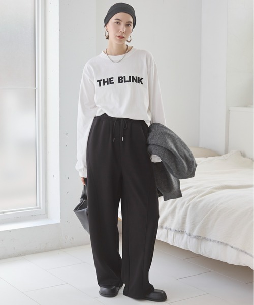 ANGIE（アンジー）の「ポンチ カーブ コクーン スウェット イージー パンツ（スウェットパンツ・レディース・オフホワイト/杢グレー/ブラック・FREE）」の3枚目の写真