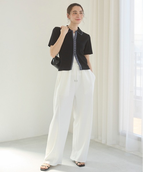 ANGIE（アンジー）の「ポンチ カーブ コクーン スウェット イージー パンツ（スウェットパンツ・レディース・オフホワイト/杢グレー/ブラック・FREE）」の5枚目の写真