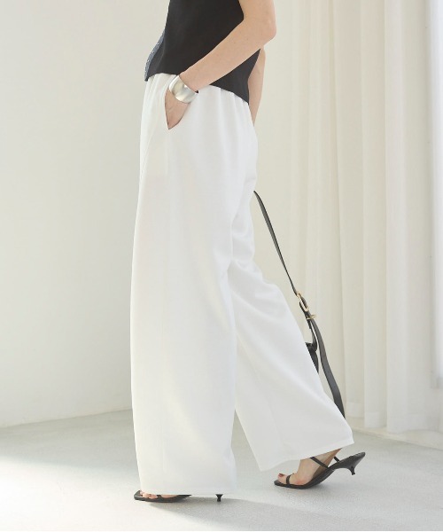 ANGIE（アンジー）の「ポンチ カーブ コクーン スウェット イージー パンツ（スウェットパンツ・レディース・オフホワイト/杢グレー/ブラック・FREE）」の19枚目の写真