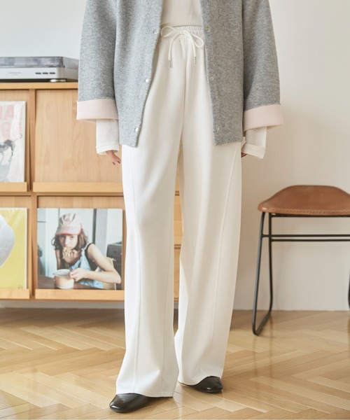 ANGIE（アンジー）の「ポンチ カーブ パンツ / ワイド イージーパンツ（スウェットパンツ・レディース・オフホワイト/杢グレー/ブラック・FREE）」の22枚目の写真