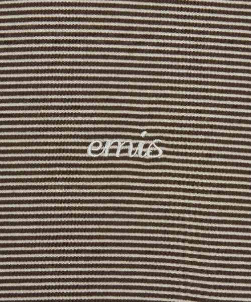 EMIS（イミス）の「(WOMENS) STRIPE T-SHIRT（Tシャツ/カットソー・レディース・ブラック/ブラウン/ピンク・FREE）」の8枚目の写真