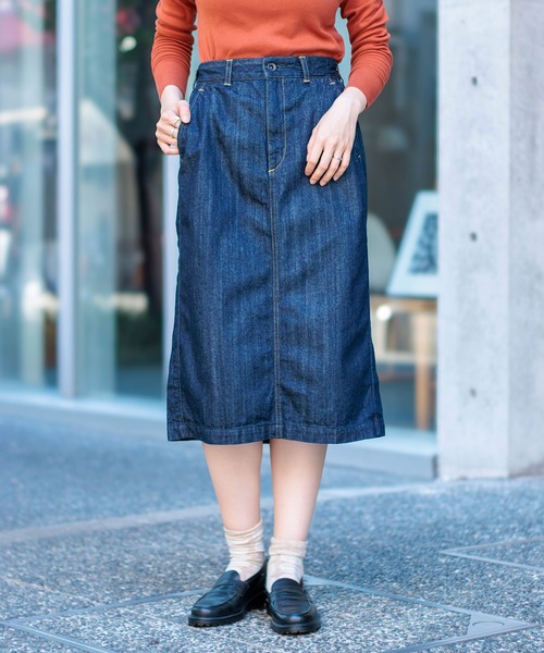 D.M.G / ディーエムジー] 10ozムラ糸デニム アーモンドスカート