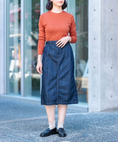 D.M.G.（ドミンゴ）の「[D.M.G / ディーエムジー] 10ozムラ糸デニム アーモンドスカート（デニムスカート・レディース・ワンウォッシュ・M/S）」の5枚目の写真