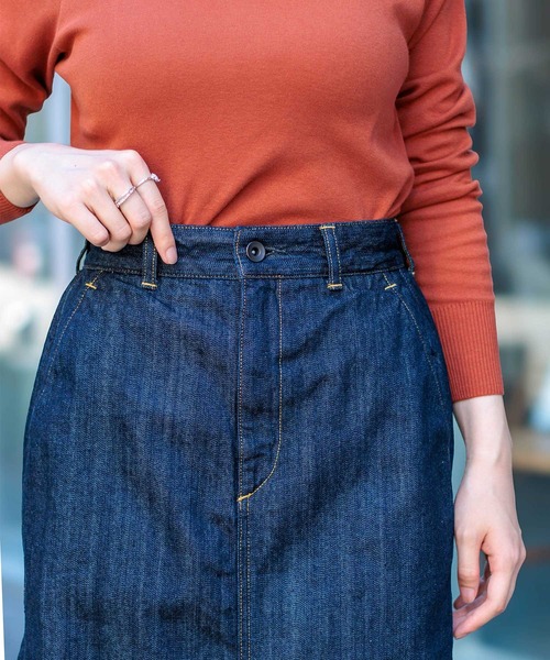D.M.G.（ドミンゴ）の「[D.M.G / ディーエムジー] 10ozムラ糸デニム アーモンドスカート（デニムスカート・レディース・ワンウォッシュ・M/S）」の13枚目の写真