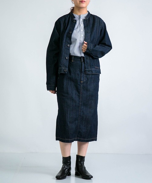 D.M.G.（ドミンゴ）の「[D.M.G / ディーエムジー] 10ozムラ糸デニム アーモンドスカート（デニムスカート・レディース・ワンウォッシュ・M/S）」の7枚目の写真