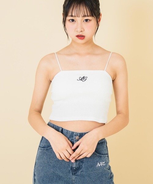 刺繍キャミソール ホワイト セール】刺繍 キャミソール パッド入り【キッズお揃い】（キャミソール