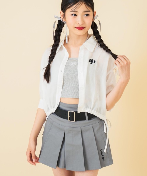 ANAP GｉRL（アナップガール）の「刺繍 キャミソール パッド入り【キッズお揃い】（キャミソール・キッズ・グレー/ブラック/ホワイト/レッド・M/S/XS）」の5枚目の写真