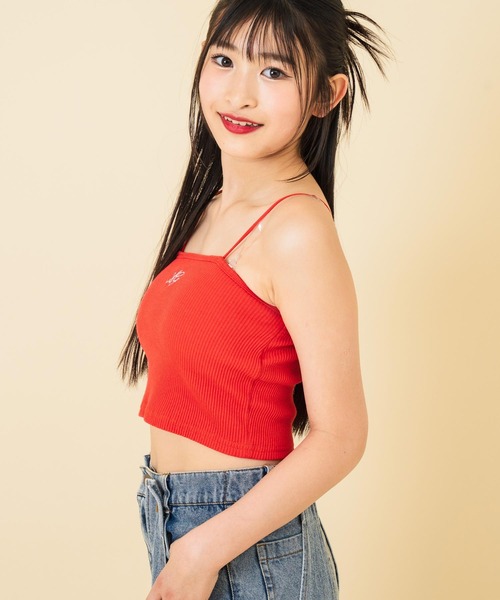 ANAP GｉRL（アナップガール）の「刺繍 キャミソール パッド入り【キッズお揃い】（キャミソール・キッズ・グレー/ブラック/ホワイト/レッド・M/S/XS）」の9枚目の写真