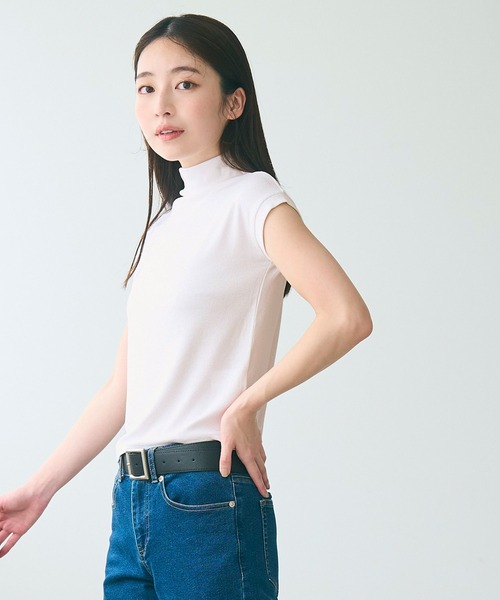 coca(coca)(コカ)の「テレコリブハイネックTシャツ(Tシャツ/カットソー・レディース・ホワイト/レッド/チャコール/ブラック・M/L/S)」の19枚目の写真