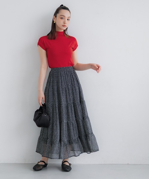 coca(coca)(コカ)の「テレコリブハイネックTシャツ(Tシャツ/カットソー・レディース・ホワイト/レッド/チャコール/ブラック・M/L/S)」の22枚目の写真