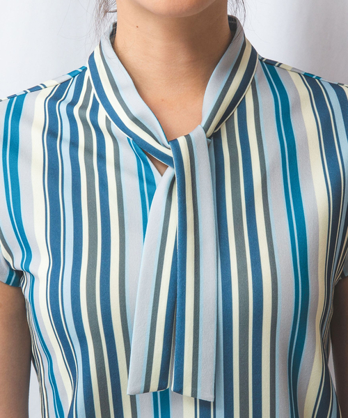 NARACAMICIE（ナラカミーチェ）の「【NARACAMICIE】マルチストライプボウタイカットソー（Tシャツ/カットソー・レディース・ブルー/レッド・M/L/XL/XXL）」の10枚目の写真