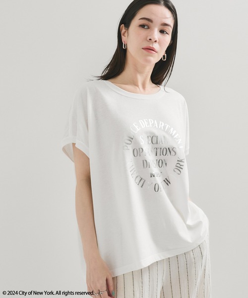 GOOD ROCK SPEED(グッドロックスピード)の「【GOOD ROCK SPEED】NYC / Foil Print Tee(Tシャツ/カットソー・レディース・シルバー/ゴールド・FREE)」の2枚目の写真