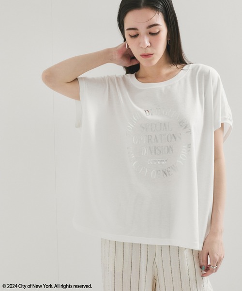 GOOD ROCK SPEED(グッドロックスピード)の「【GOOD ROCK SPEED】NYC / Foil Print Tee(Tシャツ/カットソー・レディース・シルバー/ゴールド・FREE)」の5枚目の写真