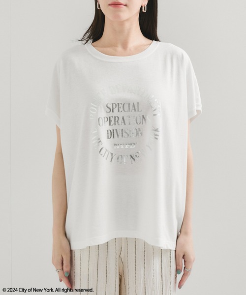 GOOD ROCK SPEED(グッドロックスピード)の「【GOOD ROCK SPEED】NYC / Foil Print Tee(Tシャツ/カットソー・レディース・シルバー/ゴールド・FREE)」の6枚目の写真