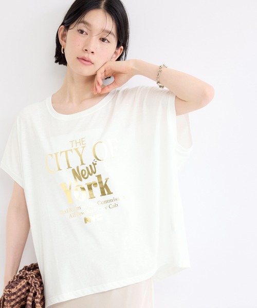 GOOD ROCK SPEED（グッドロックスピード）の「【GOOD ROCK SPEED】NYC / Foil Print Tee（Tシャツ/カットソー・レディース・シルバー/ゴールド・FREE）」の18枚目の写真
