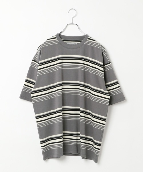 AMERICAN RAG CIE（アメリカンラグシー）の「【AMERICAN RAG CIE】シックボーダーTシャツ（ユニセックス）（その他トップス・レディース・ネイビー/ボルドー/グレー・MEDIUM/LARGE）」の4枚目の写真