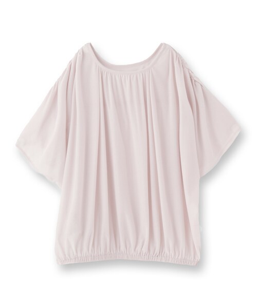 INDIVI(インディヴィ)の「【洗える/体型カバー】シャーリングシアートップス(Tシャツ/カットソー・レディース・ピンク/チャコールグレー/ホワイト/ブラック/ブルー系5・38/34/05/15 /13)」の14枚目の写真