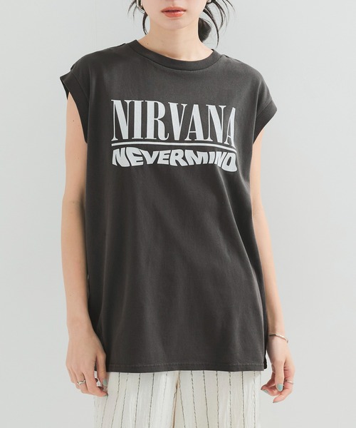 ヴィンテージ NIRVANA ノースリーブシャツ バンドTシャツ nirvana しっかりしたヘビーウェイト生地の