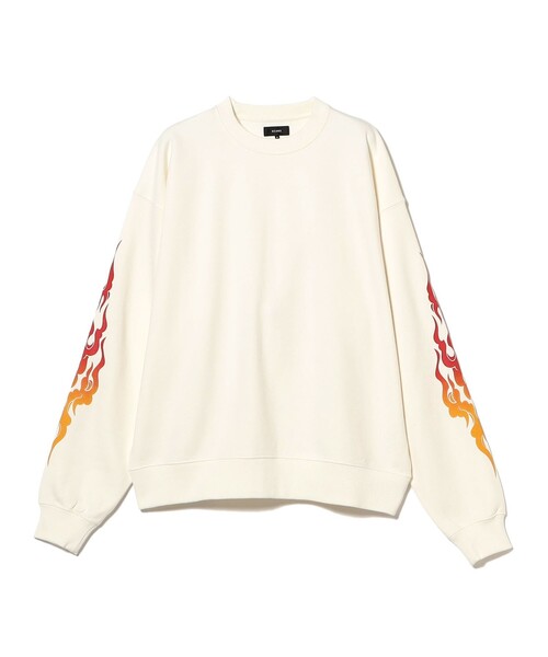 BEAMS（ビームス）の「ワイドショートフィット ファイヤーアーム クルースウェット（スウェット・メンズ・ブラック/ホワイト・S/M/L/XL）」の16枚目の写真