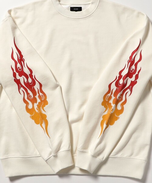 BEAMS（ビームス）の「ワイドショートフィット ファイヤーアーム クルースウェット（スウェット・メンズ・ブラック/ホワイト・S/M/L/XL）」の13枚目の写真