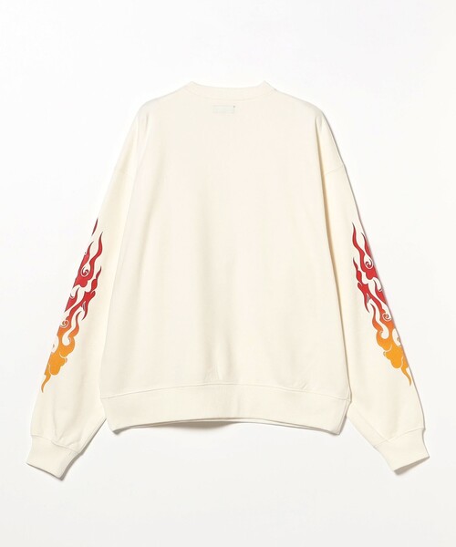 BEAMS（ビームス）の「ワイドショートフィット ファイヤーアーム クルースウェット（スウェット・メンズ・ブラック/ホワイト・S/M/L/XL）」の12枚目の写真