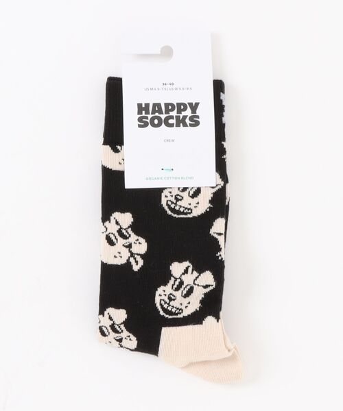 Happy Socks（ハッピーソックス）の「★Happy Socks★ animal sock（ソックス/靴下・レディース・ブラック/オフホワイト・MEDIUM/SMALL）」の2枚目の写真