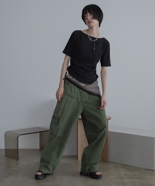 VACANCY(ヴァカンシー)の「ワイドストレートカーゴデニム(カーゴパンツ・レディース・カーキ・SMALL/MEDIUM/LARGE)」の15枚目の写真