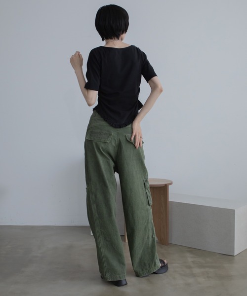VACANCY(ヴァカンシー)の「ワイドストレートカーゴデニム(カーゴパンツ・レディース・カーキ・SMALL/MEDIUM/LARGE)」の13枚目の写真