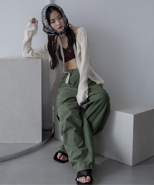 VACANCY(ヴァカンシー)の「ワイドストレートカーゴデニム(カーゴパンツ・レディース・カーキ・SMALL/MEDIUM/LARGE)」の8枚目の写真