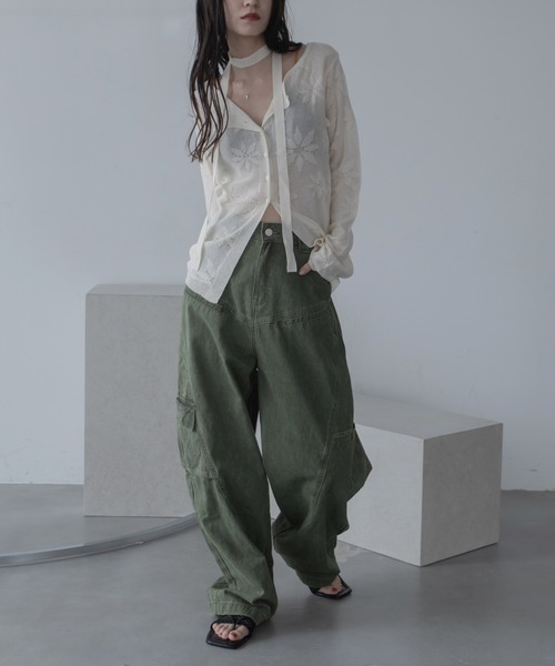 VACANCY(ヴァカンシー)の「ワイドストレートカーゴデニム(カーゴパンツ・レディース・カーキ・SMALL/MEDIUM/LARGE)」の12枚目の写真