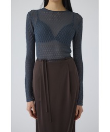Sheer rib knit tops シアーリブニットトップス（ニット/セーター