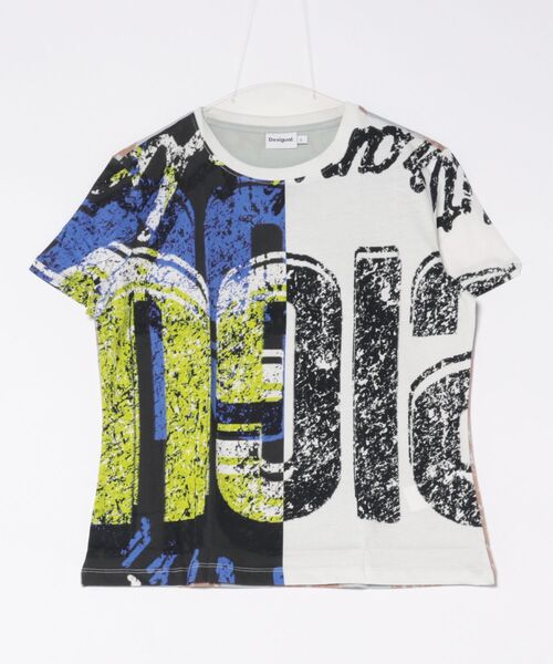Desigual（デシグアル）の「グラフィティロゴ ミニ丈Tシャツ　ブラック（Tシャツ/カットソー・レディース・ブラック・XS/S/M/L/XL）」の6枚目の写真