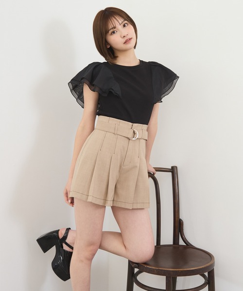 REDYAZEL（レディアゼル）の「配色ステッチハイウエストタックショートパンツ（その他パンツ・レディース・ベージュ/ブルー/グレー・FREE）」の17枚目の写真